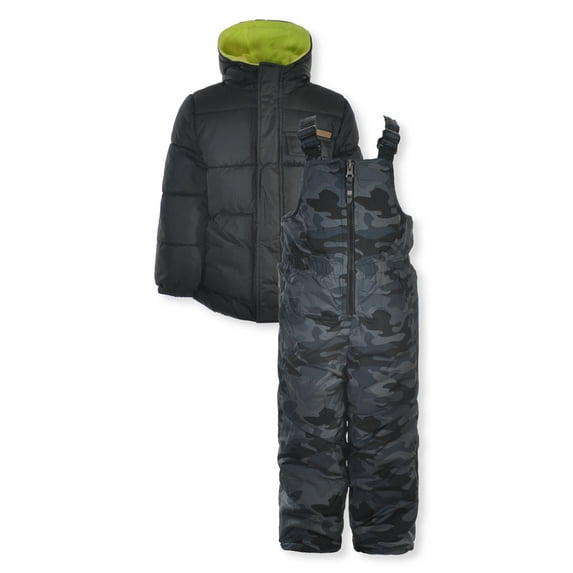 Iextreme Boys' 2-Piece Snowsuit Jacket Set Outfit - black camo, 3t (Toddler)