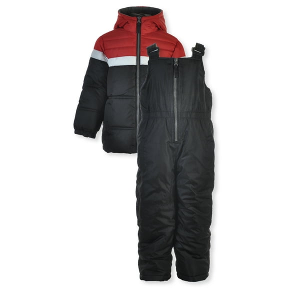 Iextreme Boys' 2-Piece Snowsuit Jacket Set Outfit Color: black/red Size: 2t