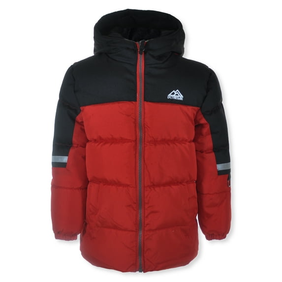 Iextreme Boys' Colorblock Puffer Jacket Color: red Size: 10 - 12
