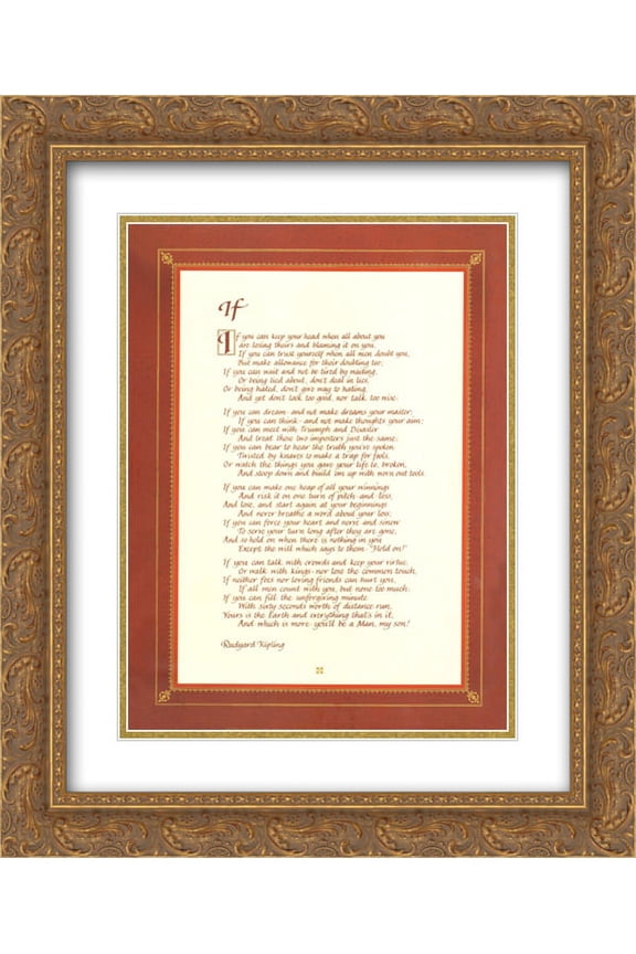 If 2x Matted 16x20 Gold Ornate Framed Art Print by Rudyard Kipling