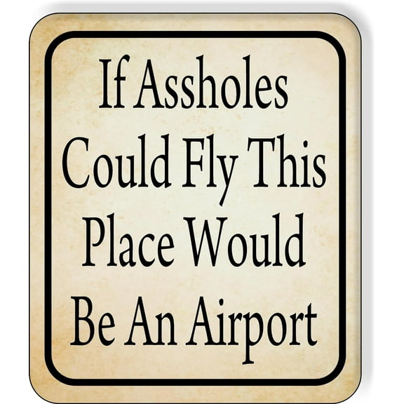 If A$$holes Could Fly Place Be An Airport Aluminium Composite Sign 8.5''x10''