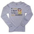thumbnail image 1 of If Eating Was Sport I Would Be Gold Medalist Men's Long Sleeve Grey T-Shirt, 1 of 2