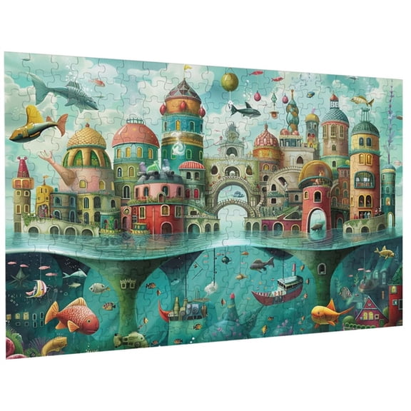 If Fish Could Walk If house in water 100 Piece Jigsaw Puzzle - Unique Design Technology Engaging Family Activity
