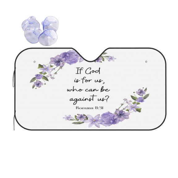 If God Is for Us Romans Foldable Car Windshield Sun Shade, UV Protection Heat Shield