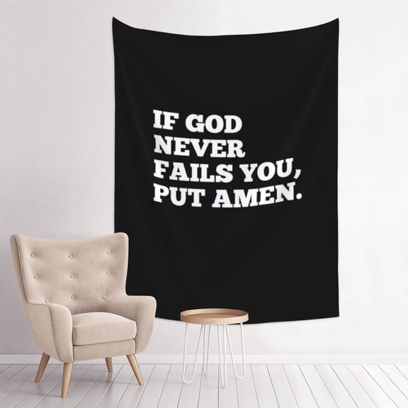 If God Never Fails You Put Amen Anime Tapestry Indian Wall Hanging Tapestries Room Decor For Bedroom Living Room Dorm 30 x 40 inch