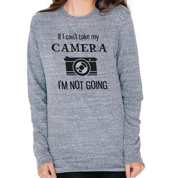 If I Can't Take My Camera, I'm Not Going Mens Soft Long Sleeve T Shirt Heather SM