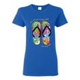 thumbnail image 1 of If I Can't Wear My Flip Flops I'm Not Going Colorful Sandals Streetwear Womens Graphic T-Shirt, Royal, 2XL, 1 of 3