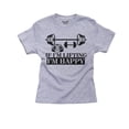 thumbnail image 1 of If I'm Lifting I'm Happy Exercise Workout Boy's Cotton Youth Grey T-Shirt, 1 of 2