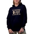 thumbnail image 1 of If It Involves Golf, Count Me In Quote with a Ball, Golf Player, Golfing or Golfer Themed Merch Gift, Navy Blue Hooded Sweatshirt or Hoodie, X-Large, 1 of 5