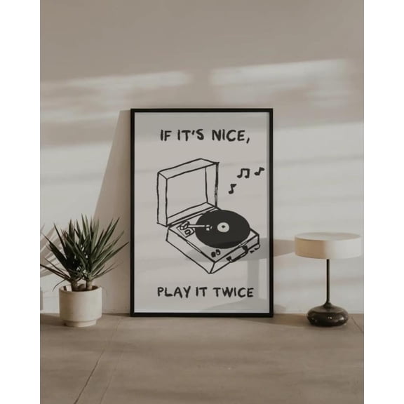 If It'S Nice, Play It Twice – Music Poster, Unframed Canvas Size 8x12