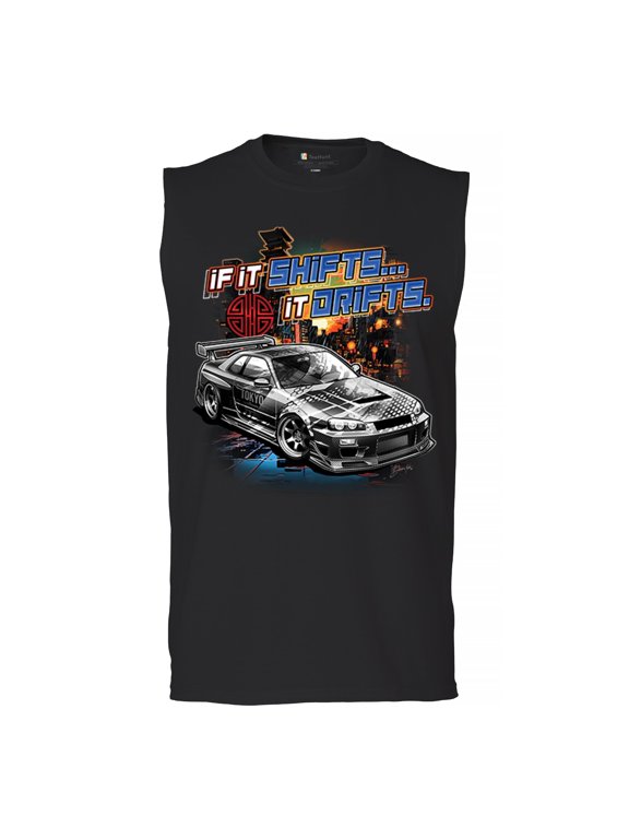 If It Shifts It Drifts Muscle Shirt Racing Custom Culture Classic Japanese Car Drift Cars Driver Subculture Men's