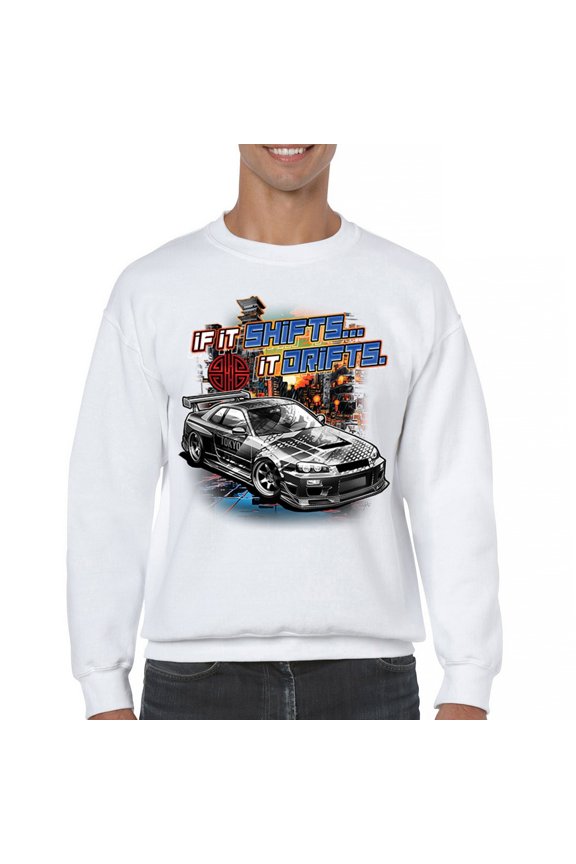 If It Shifts It Drifts Sweatshirt Racing Custom Culture Classic Japanese Car Drift Cars Driver Subculture Crewneck
