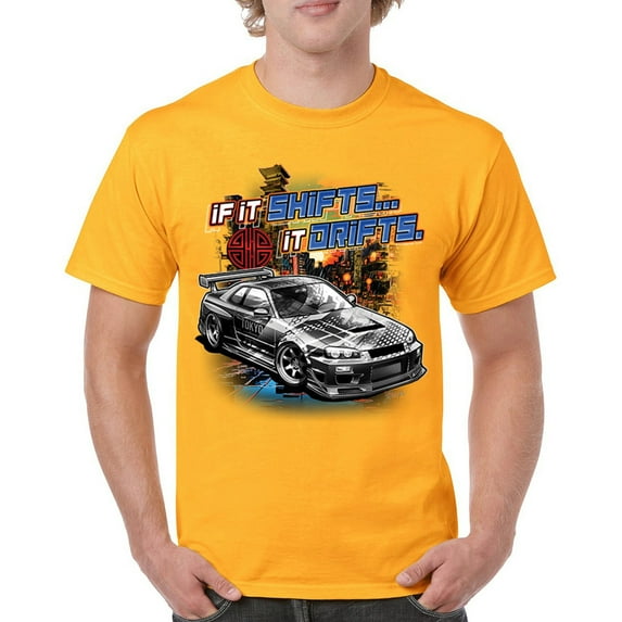 If It Shifts It Drifts T-shirt Racing Custom Culture Classic Japanese Car Drift Cars Driver Subculture Men's Tee