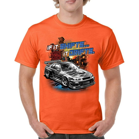 If It Shifts It Drifts T-shirt Racing Custom Culture Classic Japanese Car Drift Cars Driver Subculture Men's Tee