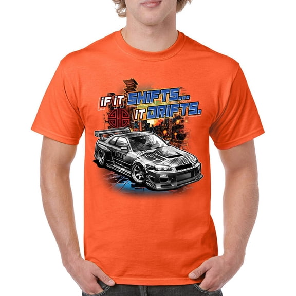 If It Shifts It Drifts T-shirt Racing Custom Culture Classic Japanese Car Drift Cars Driver Subculture Men's Tee