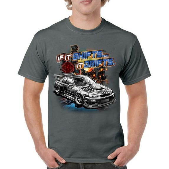 If It Shifts It Drifts T-shirt Racing Custom Culture Classic Japanese Car Drift Cars Driver Subculture Men's Tee