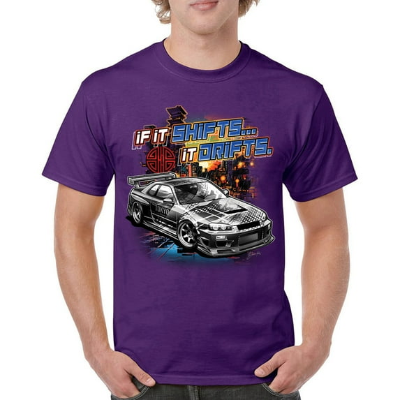 If It Shifts It Drifts T-shirt Racing Custom Culture Classic Japanese Car Drift Cars Driver Subculture Men's Tee