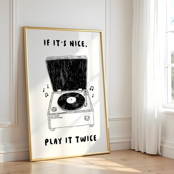 If It's Nice Play It Twice Music Poster Retro Vinyl