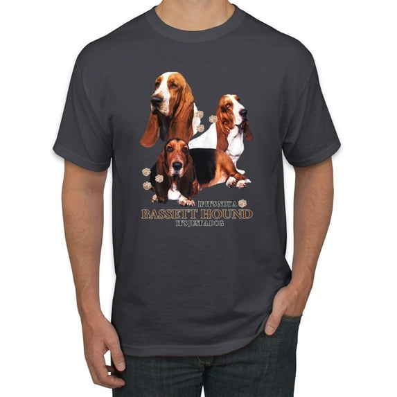 If It's Not a Bassett Hound Its Just a Dog Gift | Mens Dog Lover Graphic T-Shirt, Charcoal, X-Large