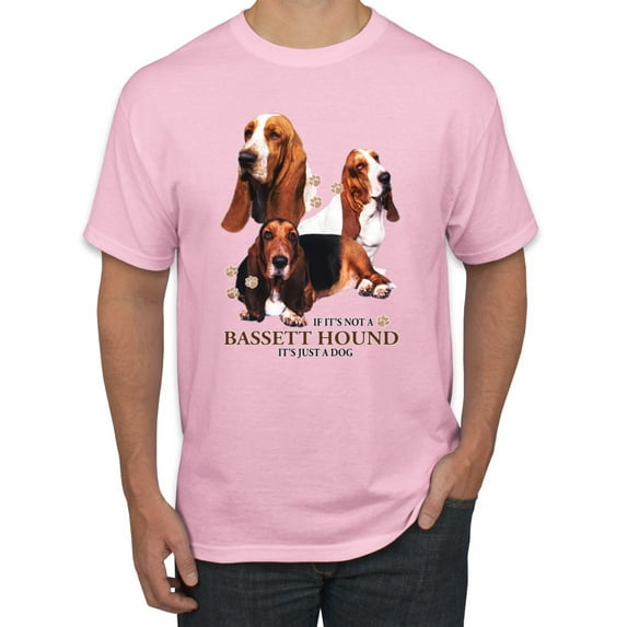 If It's Not a Bassett Hound Its Just a Dog Gift | Mens Dog Lover Graphic T-Shirt, Light Pink, 3XL