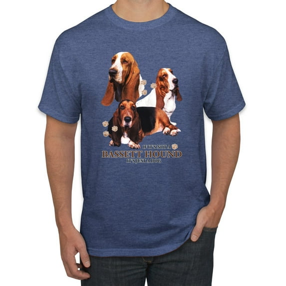 If It's Not a Bassett Hound Its Just a Dog Gift | Mens Dog Lover Graphic T-Shirt, Vintage Heather Blue, 2XL