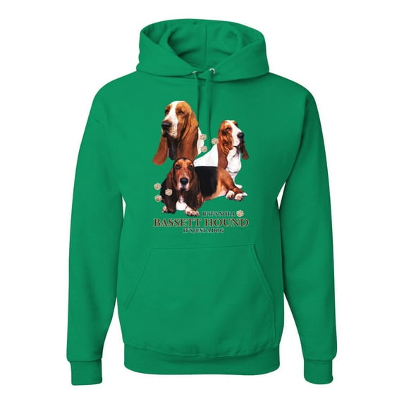 If It's Not a Bassett Hound Its Just a Dog Gift | Mens Dog Lover Hooded Sweatshirt Graphic Hoodie, Kelly, Small