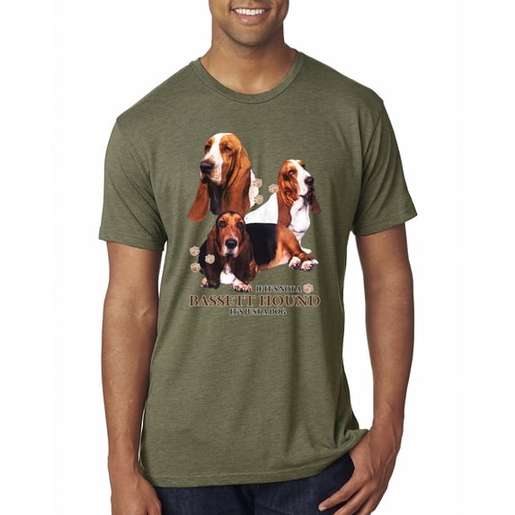 If It's Not a Bassett Hound Its Just a Dog Gift | Mens Dog Lover Premium Tri Blend T-Shirt, Military Green, Small