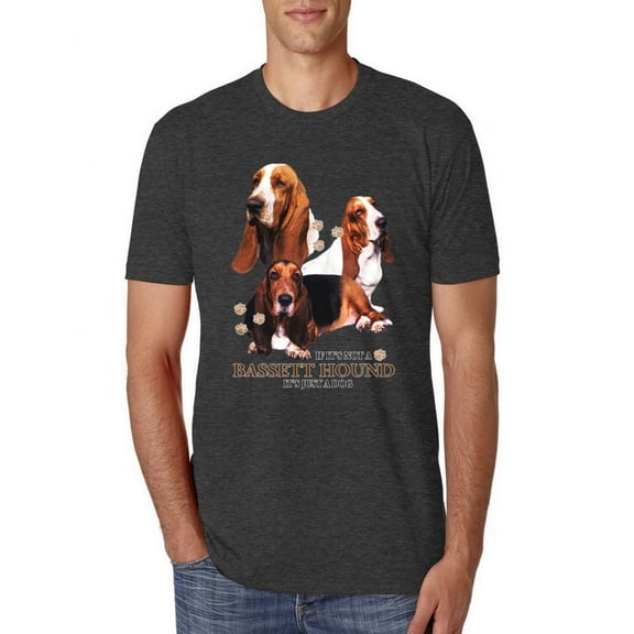 If It's Not a Bassett Hound Its Just a Dog Gift | Mens Dog Lover Premium Tri Blend T-Shirt, Vintage Black, 2XL