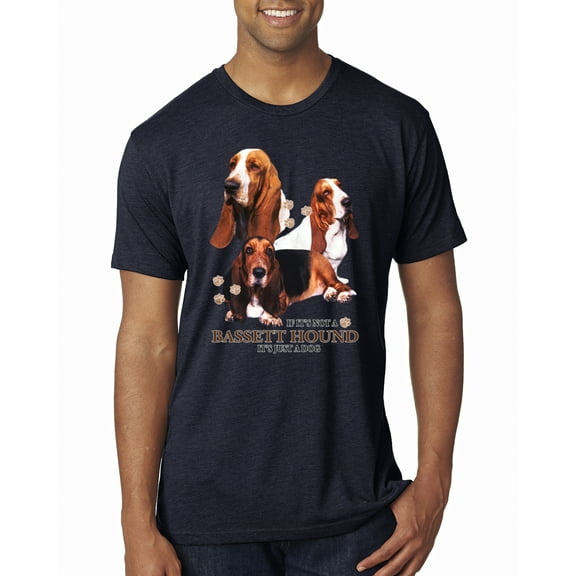 If It's Not a Bassett Hound Its Just a Dog Gift | Mens Dog Lover Premium Tri Blend T-Shirt, Vintage Navy, X-Large