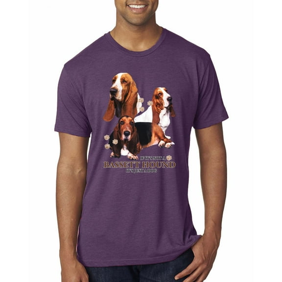If It's Not a Bassett Hound Its Just a Dog Gift | Mens Dog Lover Premium Tri Blend T-Shirt, Vintage Purple, Medium
