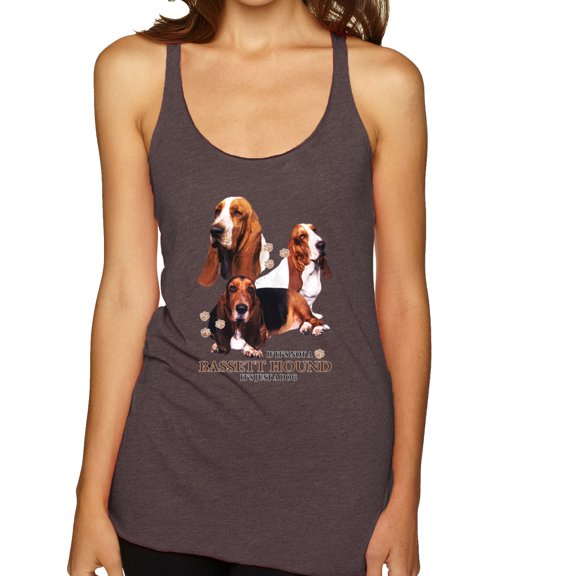 If It's Not a Bassett Hound Its Just a Dog Gift | Womens Dog Lover Premium Tri-Blend Racerback Tank Top, Brown, X-Large
