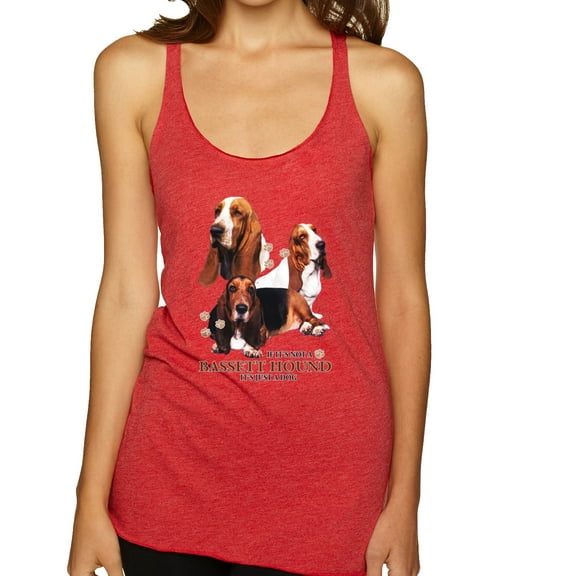 If It's Not a Bassett Hound Its Just a Dog Gift | Womens Dog Lover Premium Tri-Blend Racerback Tank Top, Vintage Red, Large