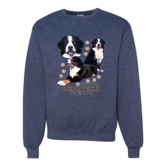 If It's Not a Bernese It's Just a Gift | Mens Lover Crewneck Graphic Sweatshirt, Vintage Heather Navy, Small