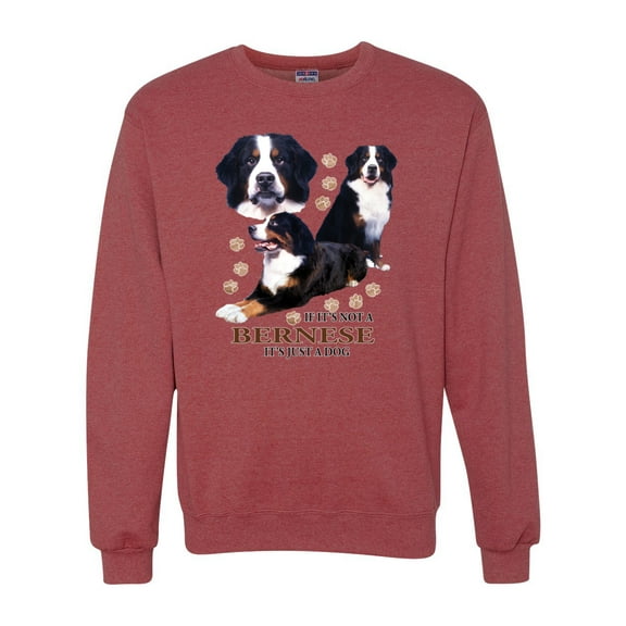 If It's Not a Bernese It's Just a Gift | Mens Lover Crewneck Graphic Sweatshirt, Vintage Heather Red, Small