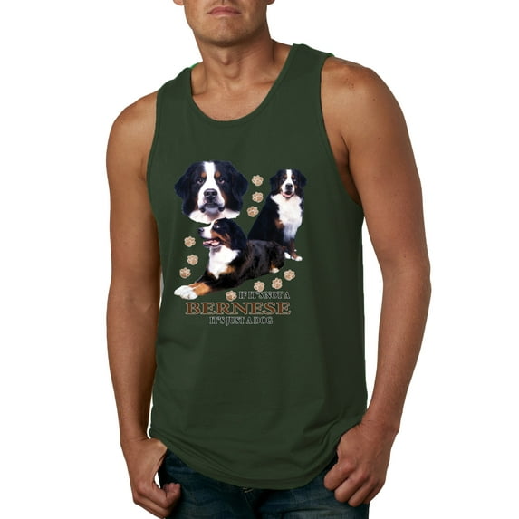 If It's Not a Bernese It's Just a Gift | Mens Lover Graphic Tank Top, Forest Green, Small