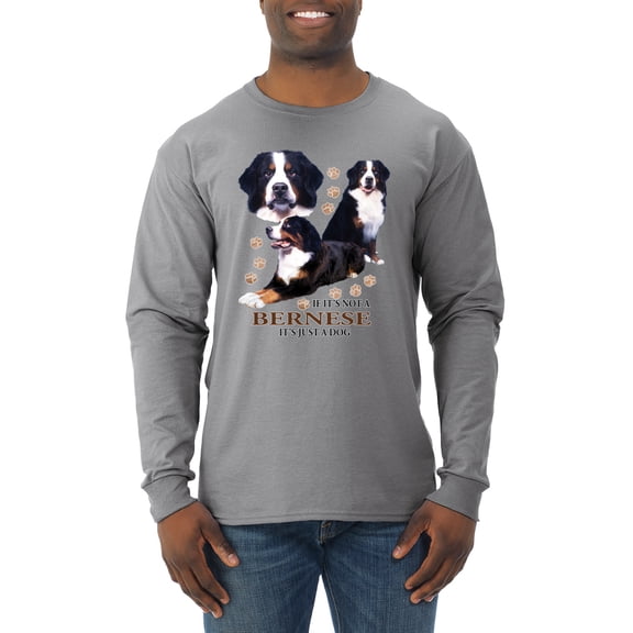 If It's Not a Bernese It's Just a Gift | Mens Lover Long Sleeve T-Shirt, Heather Grey, Small