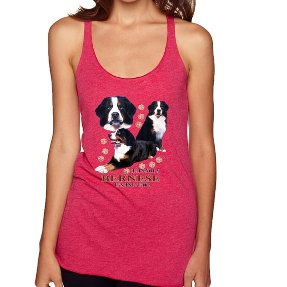 If It's Not a Bernese It's Just a Gift | Womens Lover Premium Tri-Blend Racerback Tank Top, Shocking Pink, Small