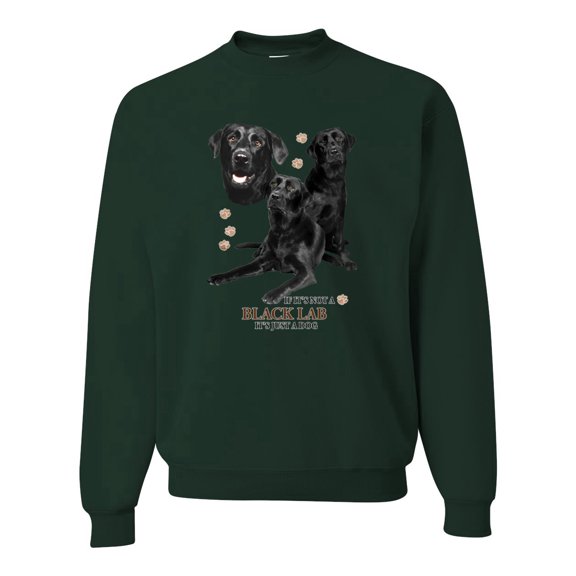 If It's Not a Black Lab It's Just a Dog Gift | Mens Dog Lover Crewneck Graphic Sweatshirt, Forest Green, X-Large