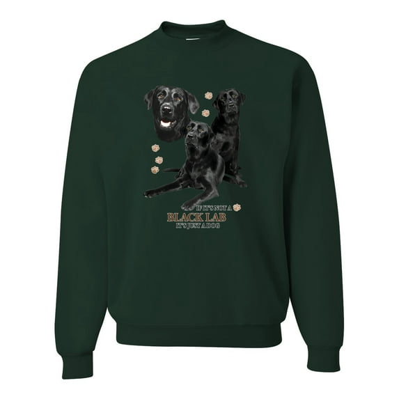 If It's Not a Black Lab It's Just a Dog Gift | Mens Dog Lover Crewneck Graphic Sweatshirt, Forest Green, X-Large