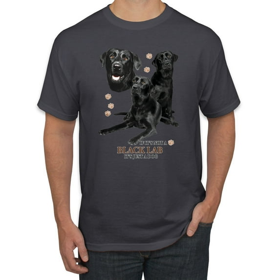 If It's Not a Black Lab It's Just a Dog Gift | Mens Dog Lover Graphic T-Shirt, Charcoal, 4XL