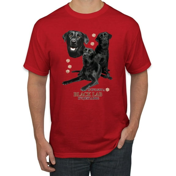 If It's Not a Black Lab It's Just a Dog Gift | Mens Dog Lover Graphic T-Shirt, Red, Large