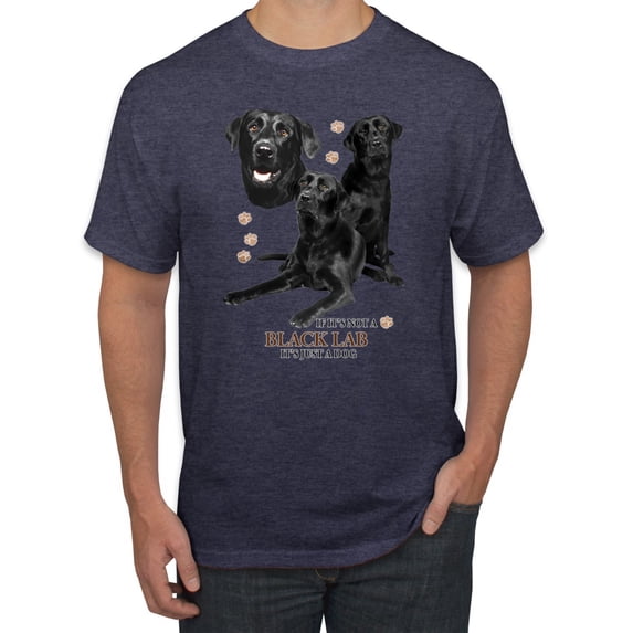 If It's Not a Black Lab It's Just a Dog Gift | Mens Dog Lover Graphic T-Shirt, Vintage Heather Navy, Medium