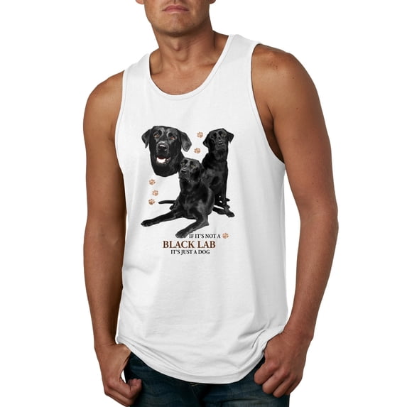 If It's Not a Black Lab It's Just a Dog Gift | Mens Dog Lover Graphic Tank Top, White, Small