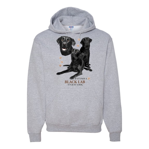 If It's Not a Black Lab It's Just a Dog Gift | Mens Dog Lover Hooded Sweatshirt Graphic Hoodie, Heather Grey, X-Large