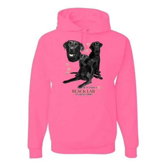 If It's Not a Black Lab It's Just a Dog Gift | Mens Dog Lover Hooded Sweatshirt Graphic Hoodie, Neon Pink, 2XL