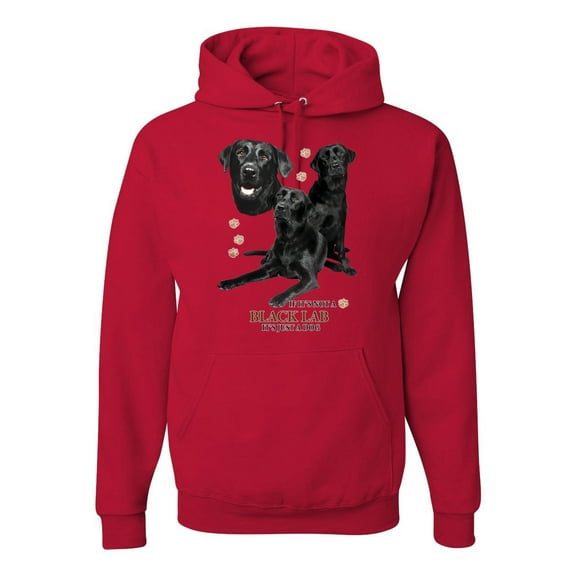 If It's Not a Black Lab It's Just a Dog Gift | Mens Dog Lover Hooded Sweatshirt Graphic Hoodie, Red, Large