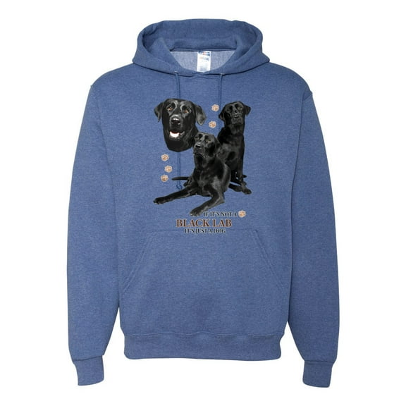 If It's Not a Black Lab It's Just a Dog Gift | Mens Dog Lover Hooded Sweatshirt Graphic Hoodie, Vintage Heather Blue, 2XL