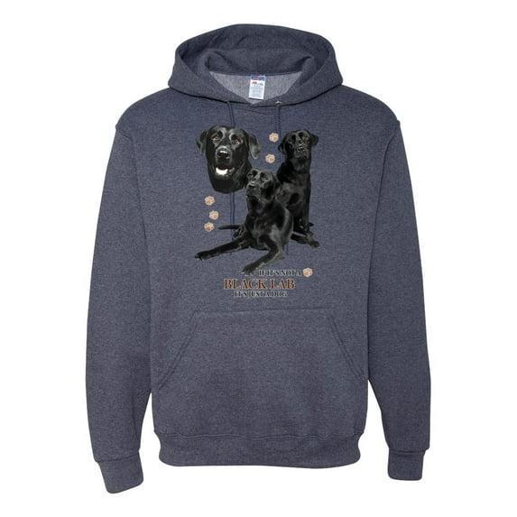 If It's Not a Black Lab It's Just a Dog Gift | Mens Dog Lover Hooded Sweatshirt Graphic Hoodie, Vintage Heather Navy, 2XL