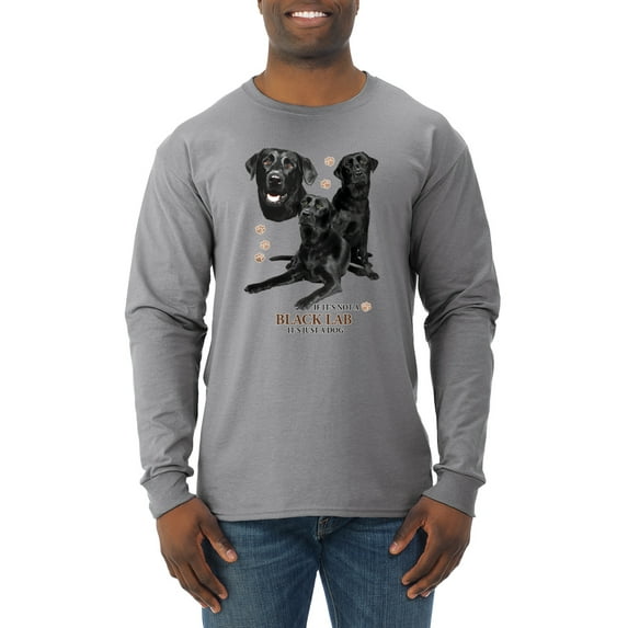If It's Not a Black Lab It's Just a Dog Gift | Mens Dog Lover Long Sleeve T-Shirt, Heather Grey, 3XL