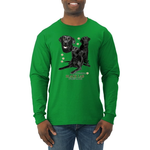 If It's Not a Black Lab It's Just a Dog Gift | Mens Dog Lover Long Sleeve T-Shirt, Kelly, X-Large